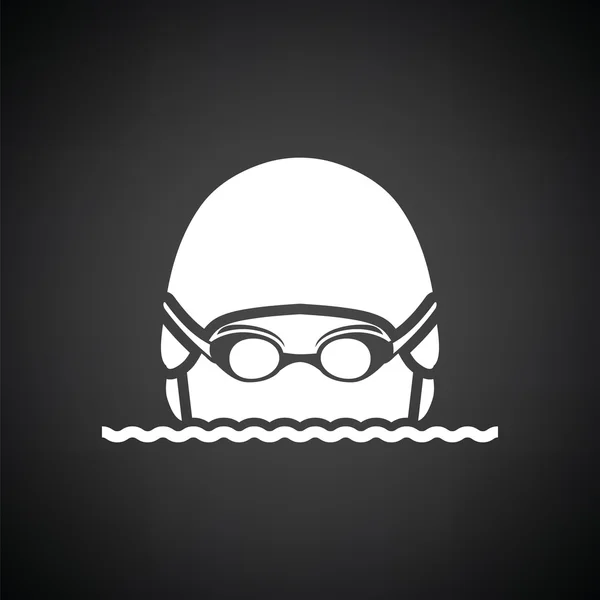 Plavání muži hlavu ikona — Stockový vektor