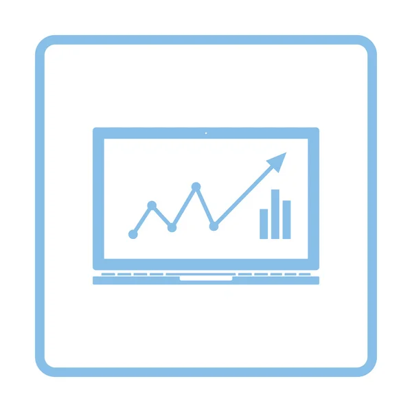 Laptop z ikonę wykresu — Wektor stockowy