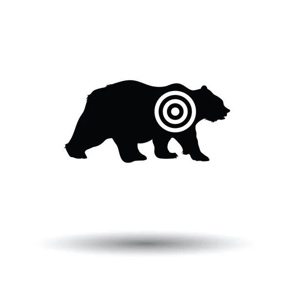 Bärensilhouette mit Zielsymbol — Stockvektor