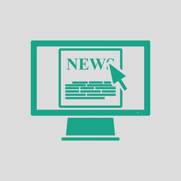 Monitor met nieuws-pictogram — Stockvector