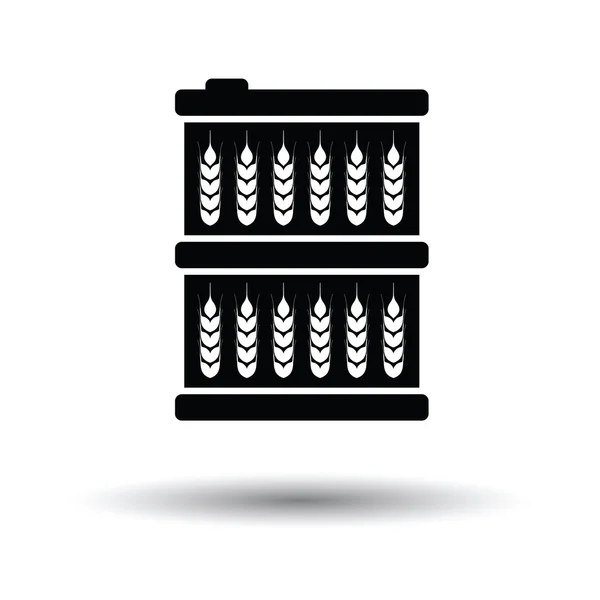 Ícone de símbolos de trigo barril — Vetor de Stock