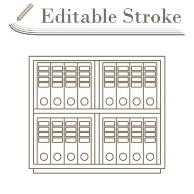 Dosya Simgeli Ofis Dolabı. Düzenlenebilir Basit Tasarım. Vektör İllüstrasyonu.