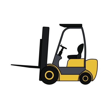 Depo Forklift Simgesi. Renk Doldurma Tasarımı ile Düzenlenebilir Tasarım. Vektör İllüstrasyonu.