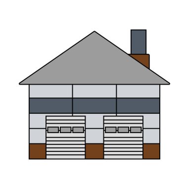 Depo Lojistik Kavram Simgesi. Renk Doldurma Tasarımı ile Düzenlenebilir Tasarım. Vektör İllüstrasyonu.