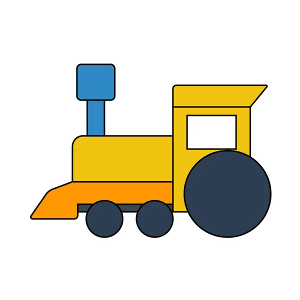 Ikona Zabawki Kolejowej Edytowalny Zarys Projektu Kolorowym Wypełnieniem Ilustracja Wektora — Wektor stockowy