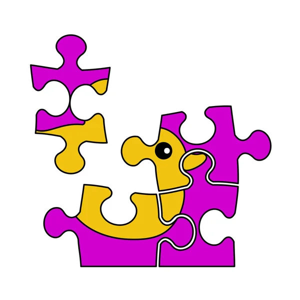 Baby Puzzle Icon Upravitelný Obrys Barevným Vzorem Vektorová Ilustrace — Stockový vektor