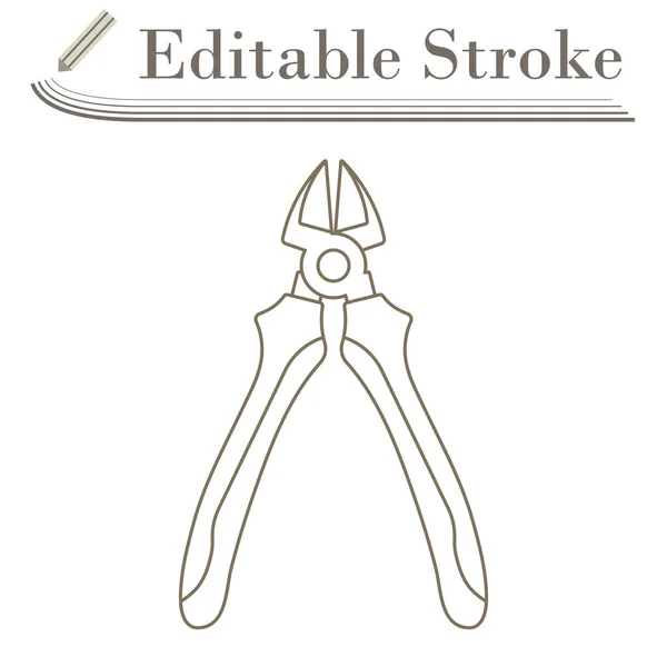 Side Cutters Ikonen Redigerbar Stroke Enkel Design Vektor Illustration — Stock vektor