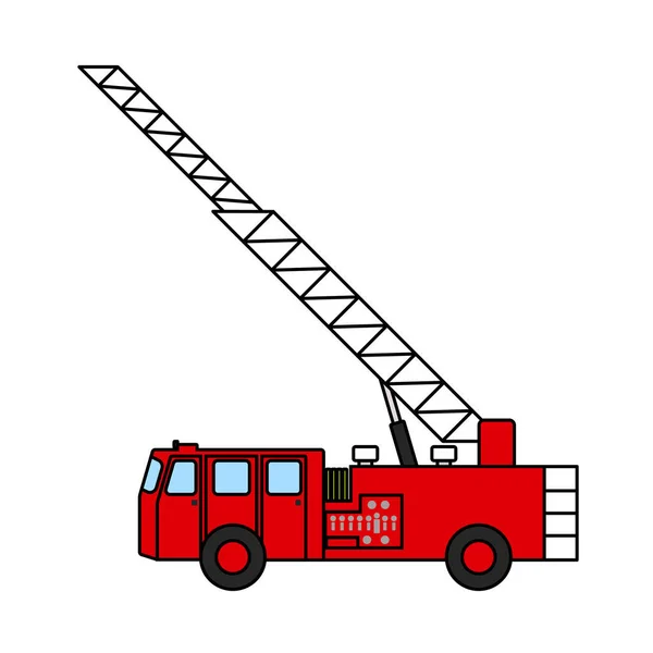 Tűzoltóautó Ikon Szerkeszthető Vázlat Színkitöltő Tervezéssel Vektorillusztráció — Stock Vector