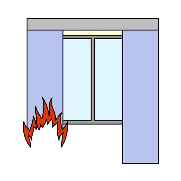 Home Fire Icon Editierbare Umrisse Mit Farbfülldesign Vektorillustration — Stockvektor