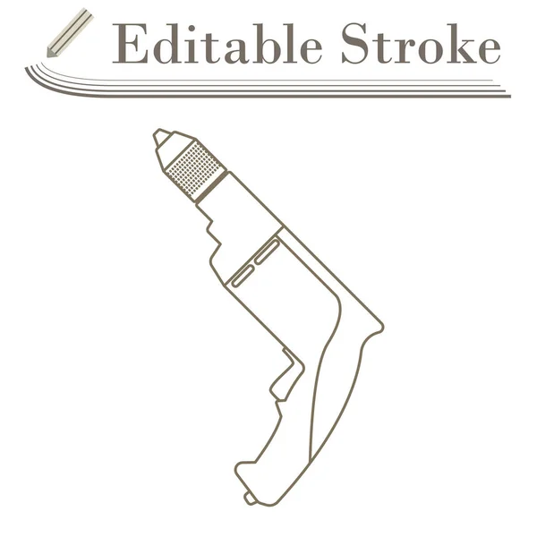 Elektrisk Borrikon Redigerbar Stroke Enkel Design Vektor Illustration — Stock vektor