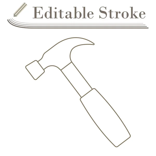 Hammarikonen Redigerbar Stroke Enkel Design Vektor Illustration — Stock vektor