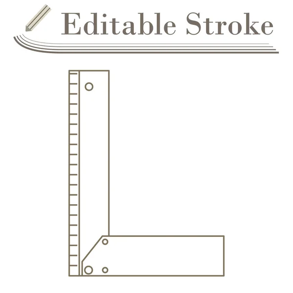 Setsquare Icon Editable Stroke Simple Design Vector Illustration — Stock Vector