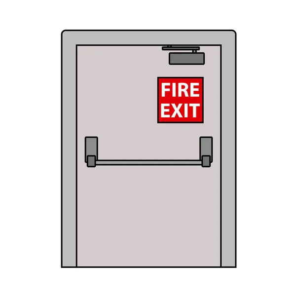 Icono Puerta Salida Incendios Esquema Editable Con Diseño Relleno Color — Vector de stock