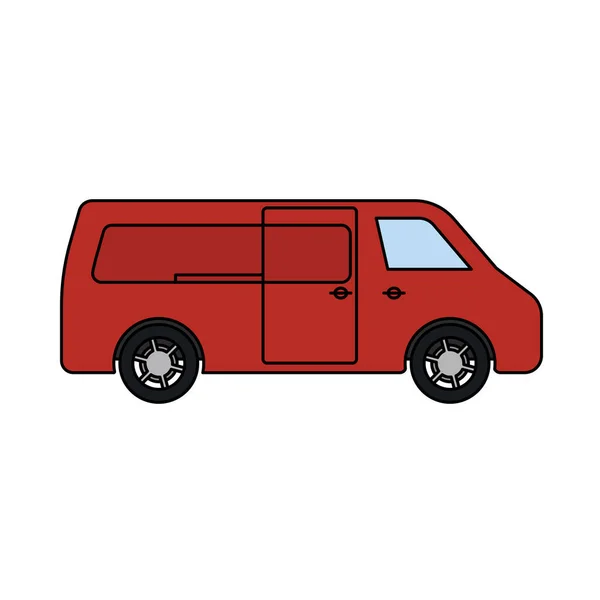 Commercial Van Icon Contour Modifiable Avec Conception Remplissage Couleur Illustration — Image vectorielle