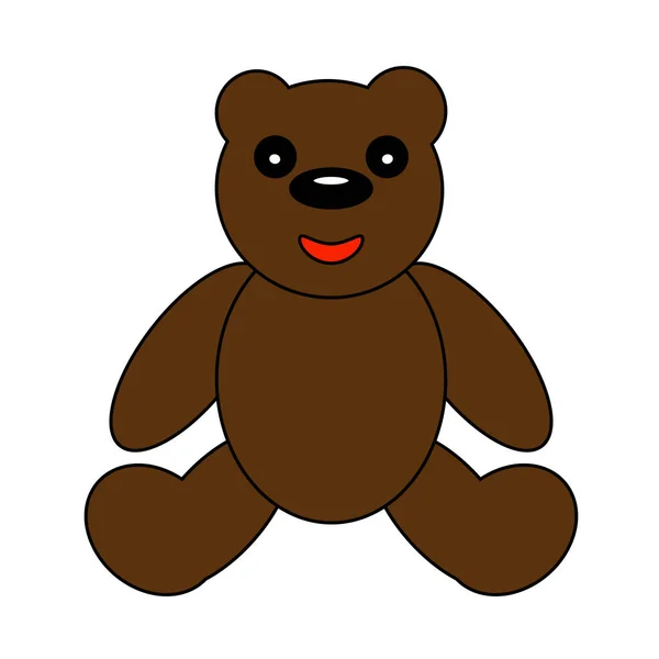 Icono Del Oso Peluche Esquema Editable Con Diseño Relleno Color — Archivo Imágenes Vectoriales