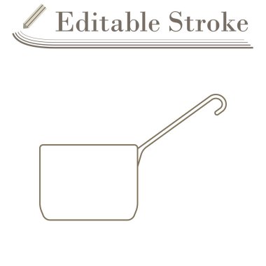 Mutfak Pan Simgesi. Düzenlenebilir Basit Tasarım. Vektör İllüstrasyonu.