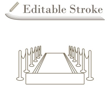 Kırmızı Halı Simgesi. Düzenlenebilir Basit Tasarım. Vektör İllüstrasyonu.