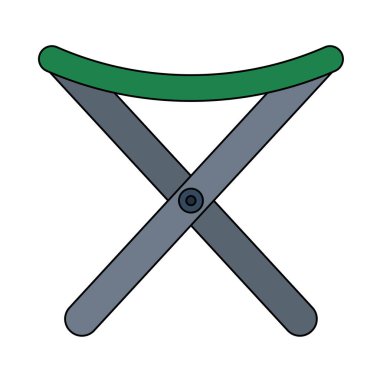 Balık Katlama Sandalyesi Simgesi. Renk Doldurma Tasarımı ile Düzenlenebilir Tasarım. Vektör İllüstrasyonu.