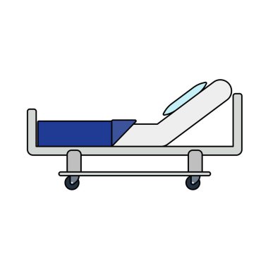 Hastane yatak ikonu. Renk Doldurma Tasarımı ile Düzenlenebilir Tasarım. Vektör İllüstrasyonu.