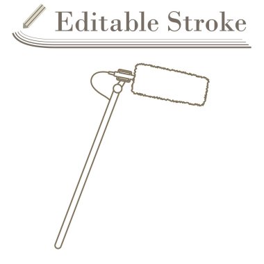 Sinema Mikrofon Simgesi. Düzenlenebilir Basit Tasarım. Vektör İllüstrasyonu.