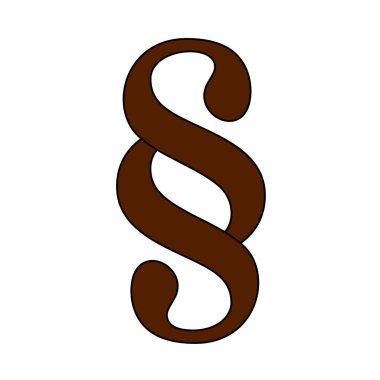 Paragraf Sembol Simgesi Simgesi. Renk Doldurma Tasarımı ile Düzenlenebilir Tasarım. Vektör İllüstrasyonu.