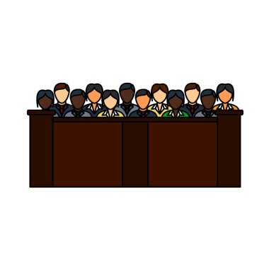 Jüri Simgesi. Renk Doldurma Tasarımı ile Düzenlenebilir Tasarım. Vektör İllüstrasyonu.