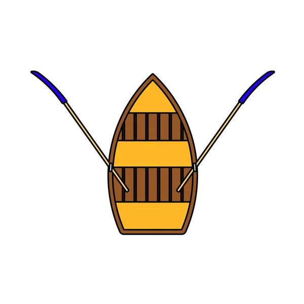 Paddle Boat Icon Esquema Editable Con Diseño Relleno Color Ilustración — Archivo Imágenes Vectoriales