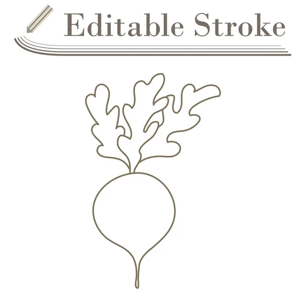 Radieschen Editierbare Stroke Simple Design Vektorillustration — Stockvektor