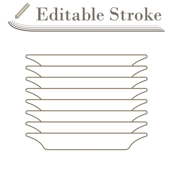 Plate Stack Icon Vorhanden Editierbare Stroke Simple Design Vektorillustration — Stockvektor