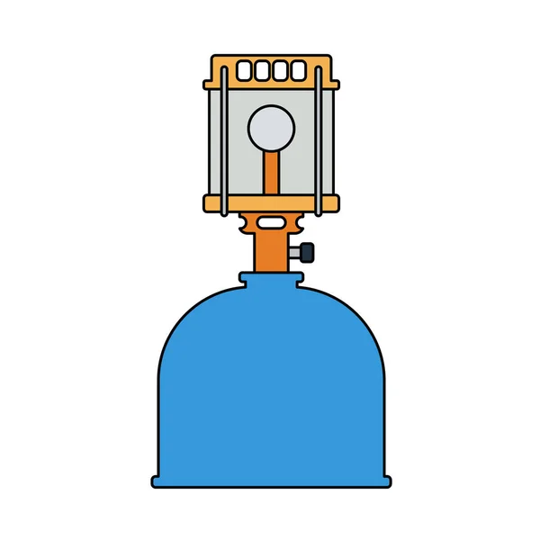 Icono Camping Gas Burner Lamp Esquema Editable Con Diseño Relleno — Vector de stock
