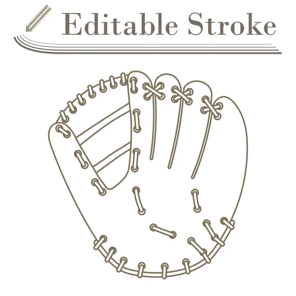 Baseballhandschuh Ikone Editierbare Stroke Simple Design Vektorillustration — Stockvektor