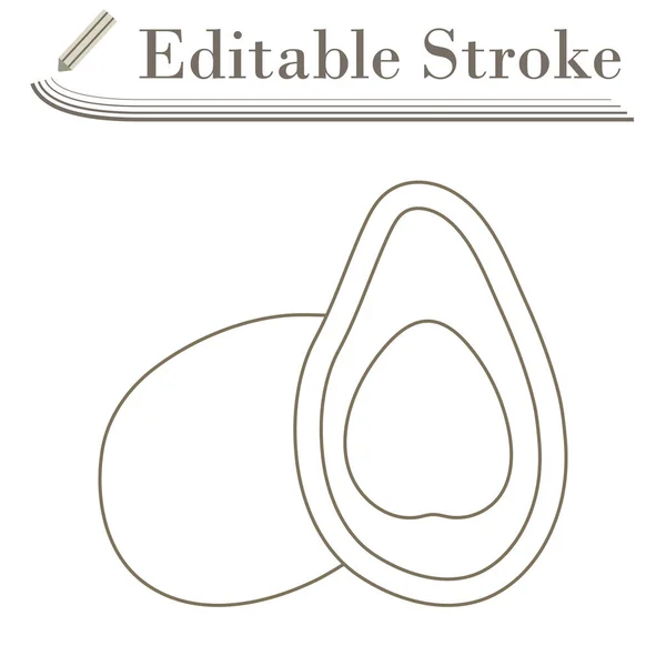 Ikona Awokado Edytowalny Stroke Simple Design Ilustracja Wektora — Wektor stockowy