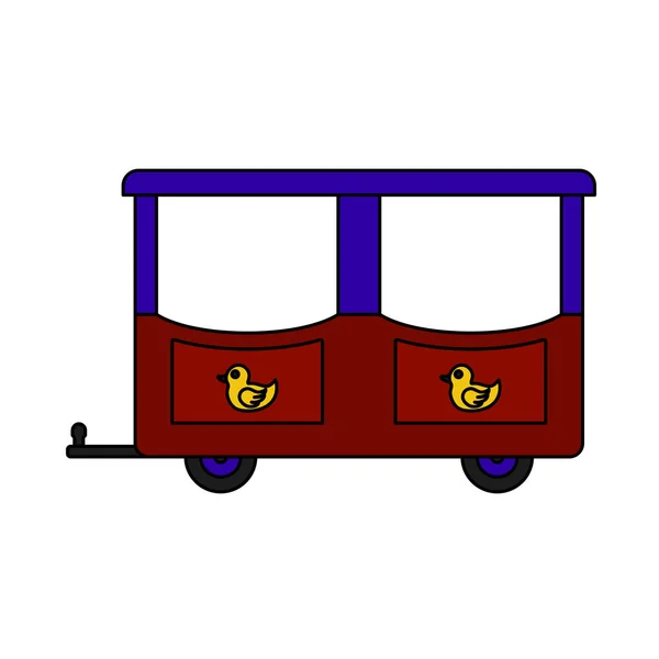 子供列車のアイコンのワゴン 編集可能なアウトラインカラーフィルデザイン付き ベクターイラスト — ストックベクタ