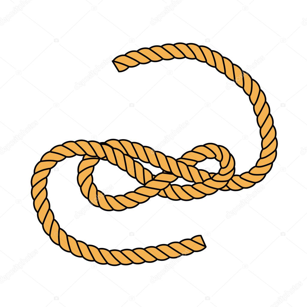 Icon Of Rope. Editable Outline With Color Fill Design. Vector Illustration.