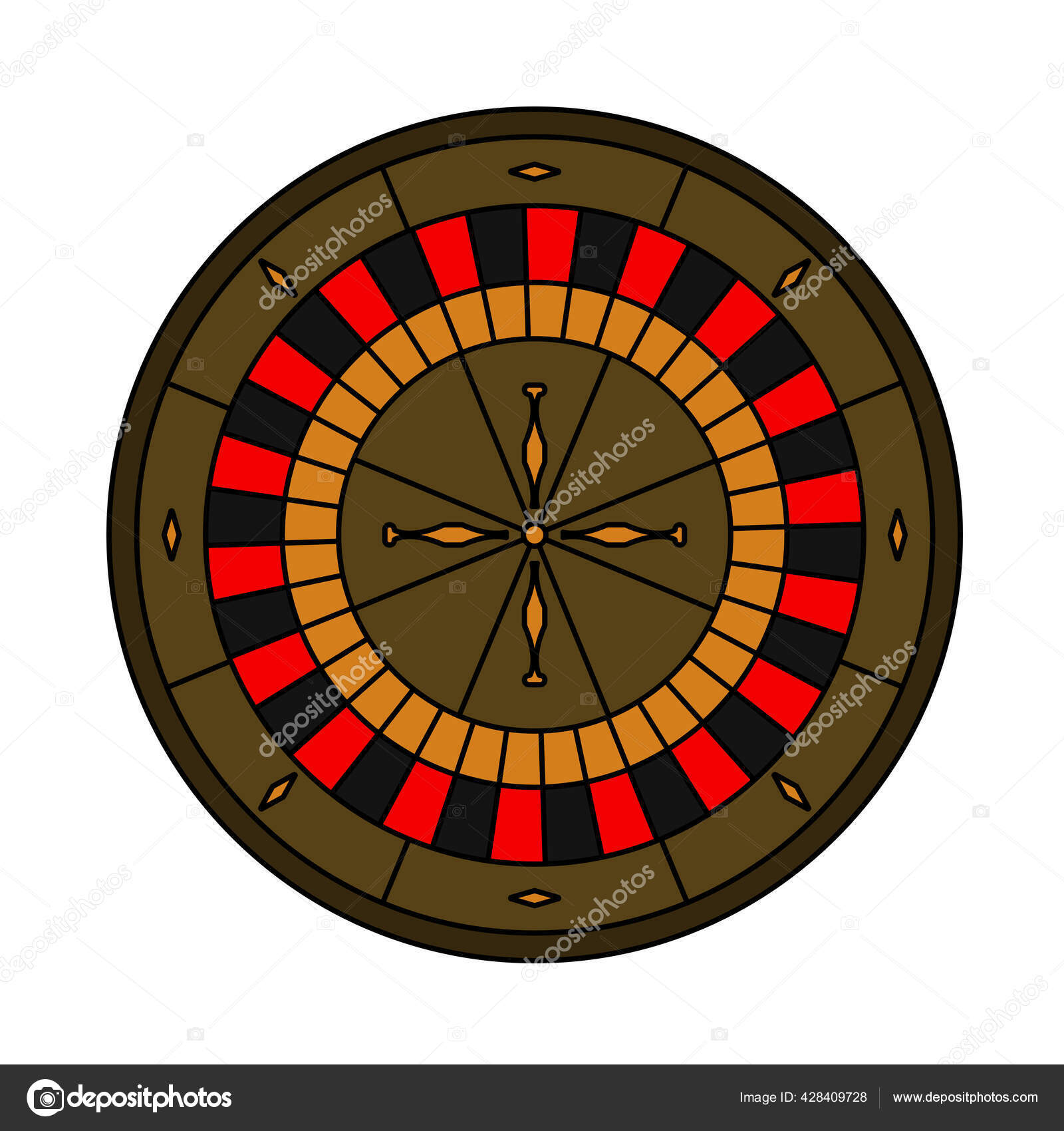 Roulette Wheel Icon Editable Outline Color Fill Design Vector