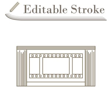 Sinema Tiyatrosu Salonu Simgesi. Düzenlenebilir Basit Tasarım. Vektör İllüstrasyonu.