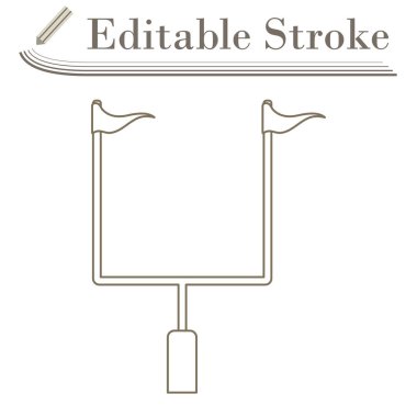 Amerikan Futbol Gol Posta Simgesi. Düzenlenebilir Basit Tasarım. Vektör İllüstrasyonu.
