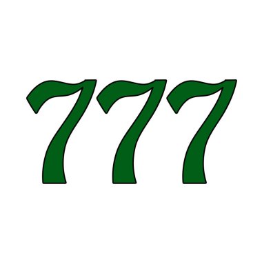 777 Simge. Renk Doldurma Tasarımı ile Düzenlenebilir Tasarım. Vektör İllüstrasyonu.