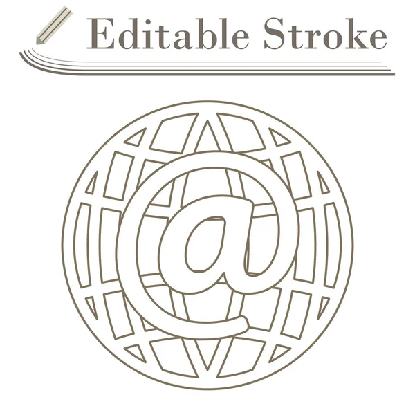Global Mail Icon Diseño Simple Trazo Editable Ilustración Vectorial — Vector de stock