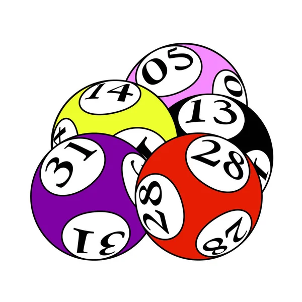 Lotto Balls Icon Upravitelný Obrys Barevným Vzorem Vektorová Ilustrace — Stockový vektor
