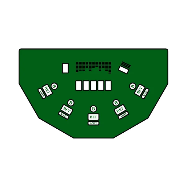 Піктограма Столу Покеру Змінити Контур Допомогою Дизайну Заповнення Кольорів Векторна — стоковий вектор