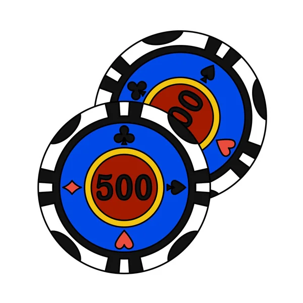 Icono Casino Chips Esquema Editable Con Diseño Relleno Color Ilustración — Archivo Imágenes Vectoriales