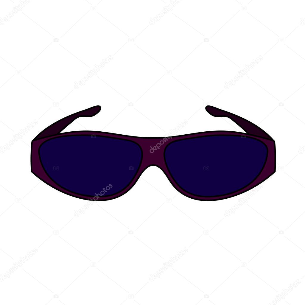 Poker Sunglasses Icon. Editable Outline With Color Fill Design. Vector Illustration.