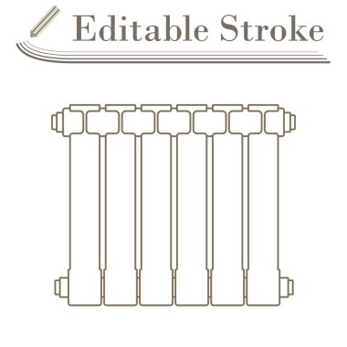 Radyatör Simgesi. Düzenlenebilir Basit Tasarım. Vektör İllüstrasyonu.
