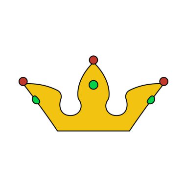 Parti Taç Simgesi. Renk Doldurma Tasarımı ile Düzenlenebilir Tasarım. Vektör İllüstrasyonu.