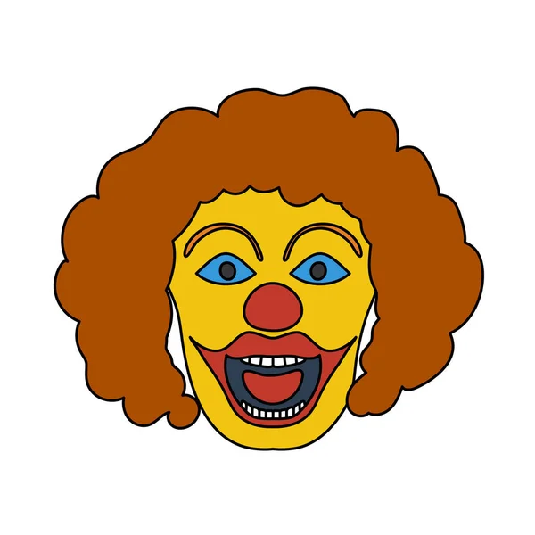 Icône Visage Clown Fête Contour Modifiable Avec Conception Remplissage Couleur — Image vectorielle