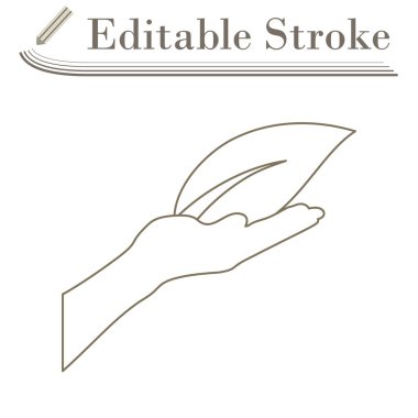 El Tutma Yaprak Simgesi. Düzenlenebilir Basit Tasarım. Vektör İllüstrasyonu.