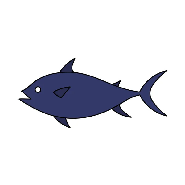 魚のアイコン 編集可能なアウトラインカラーフィルデザイン付き ベクターイラスト — ストックベクタ
