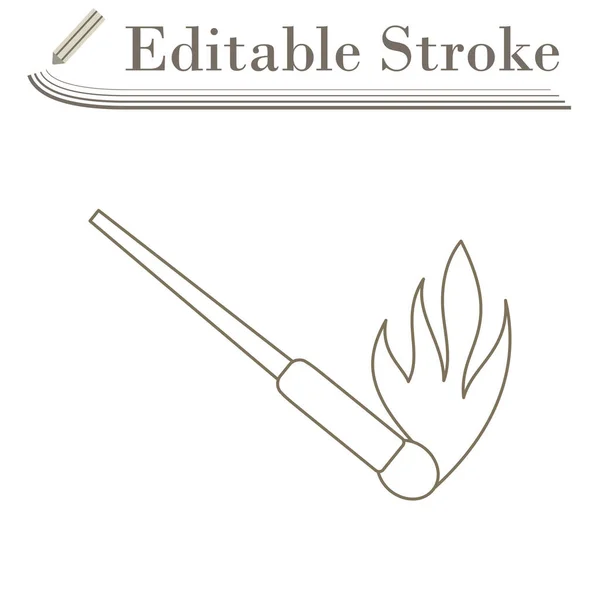 Bränner Tändsticksikonen Redigerbar Stroke Enkel Design Vektor Illustration — Stock vektor