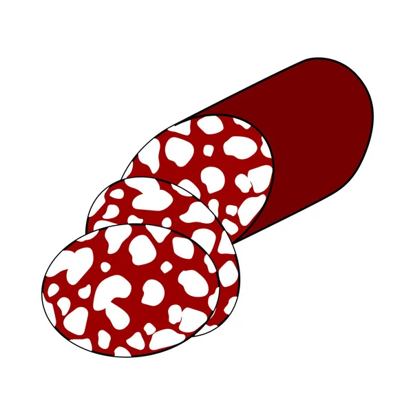 Icône Salami Contour Modifiable Avec Conception Remplissage Couleur Illustration Vectorielle — Image vectorielle